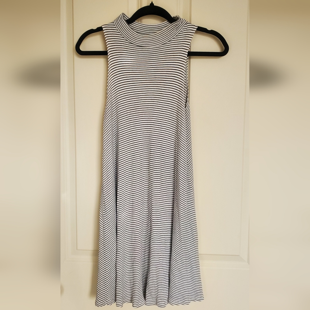Soprana Black & White Striped Dress